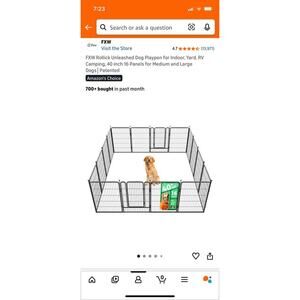 FXW Rollick Unleashed Dog Playpen for for M & L dogs